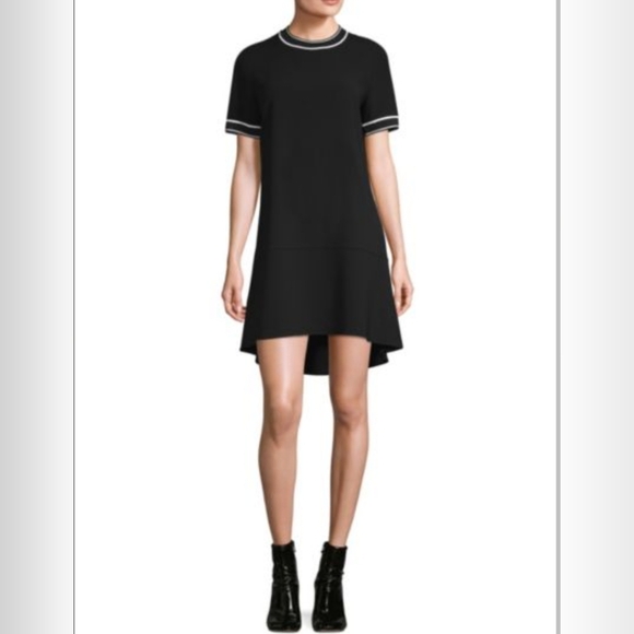 Rag & Bone Black Shift Mini Dress Sz XS Contrast Trim Mod Minimalist Chic - Picture 11 of 11